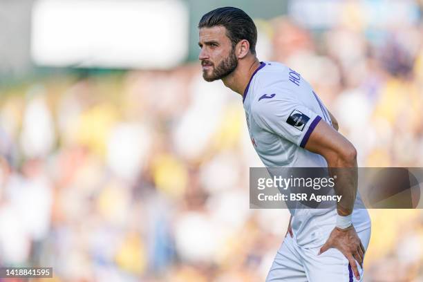 Wesley Hoedt of RSC Anderlecht during the Jupiler Pro League match between Union St. Gilloise and RSC Anderlecht at Stade Joseph Marien on August 28,...