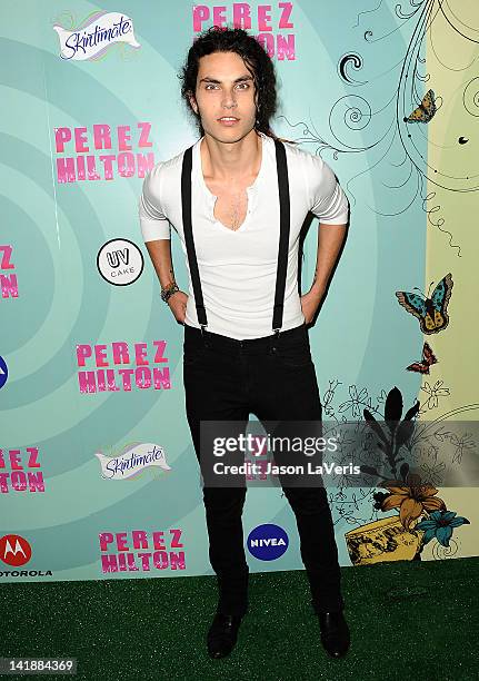 Samuel Larsen attends Perez Hilton's Mad Hatter tea party birthday celebration on March 24, 2012 in Los Angeles, California.