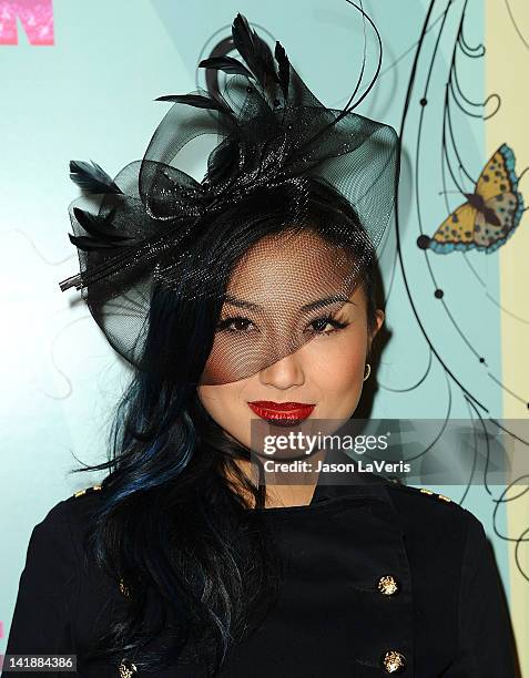 Jeannie Mai attends Perez Hilton's Mad Hatter tea party birthday celebration on March 24, 2012 in Los Angeles, California.