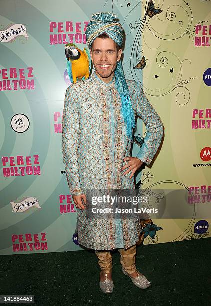 Perez Hilton attends his Mad Hatter tea party birthday celebration on March 24, 2012 in Los Angeles, California.
