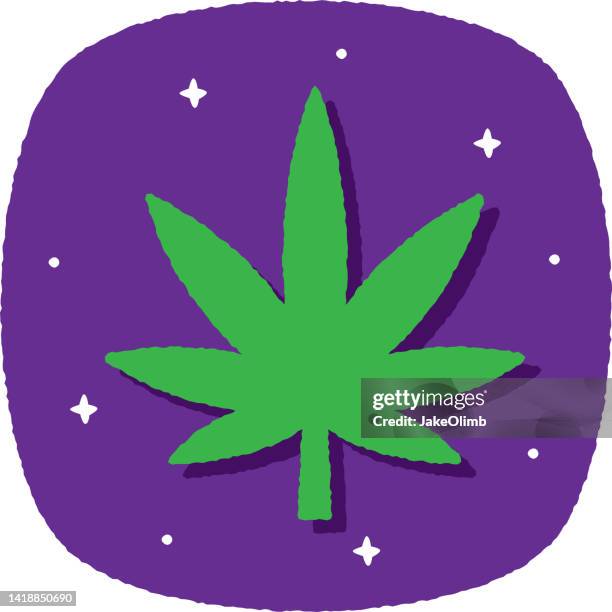 marijuana leaf doodle 4 - marijuana leaf stock illustrations