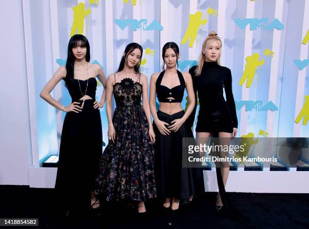 Lisa, Jisoo, Jennie and Rosé of Blackpink attends the 2022 MTV VMAs at Prudential Center on August 28, 2022 in Newark, New Jersey.