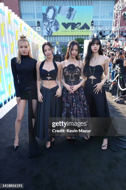 Rosé, Jennie, Jisoo, and Lisa of BLACKPINK attend the 2022 MTV VMAs at Prudential Center on August 28, 2022 in Newark, New Jersey.