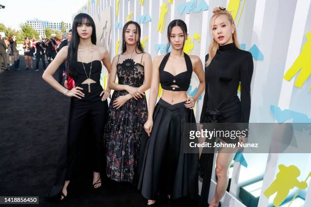 Lisa, Jisoo, Jennie and Rosé of BLACKPINKattend the 2022 MTV VMAs at Prudential Center on August 28, 2022 in Newark, New Jersey.