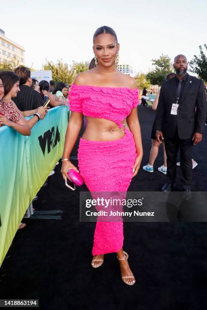 Kamie Crawford attends the 2022 MTV VMAs at Prudential Center on August 28, 2022 in Newark, New Jersey.