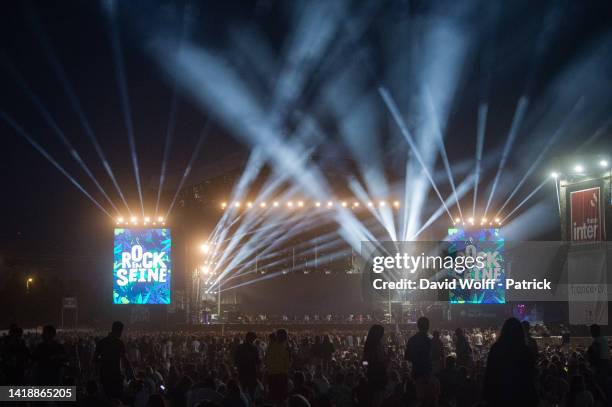 General view from Rock en Seine Festival on August 28, 2022 in Saint-Cloud, France.