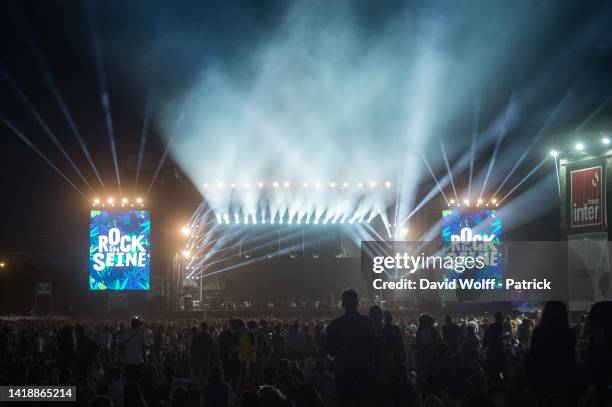 General view from Rock en Seine Festival on August 28, 2022 in Saint-Cloud, France.