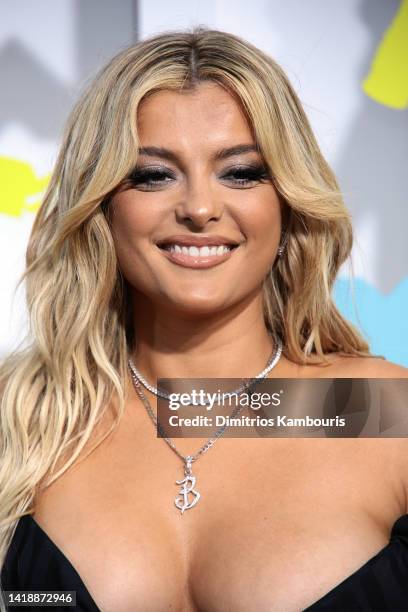 Bebe Rexha attends the 2022 MTV VMAs at Prudential Center on August 28, 2022 in Newark, New Jersey.