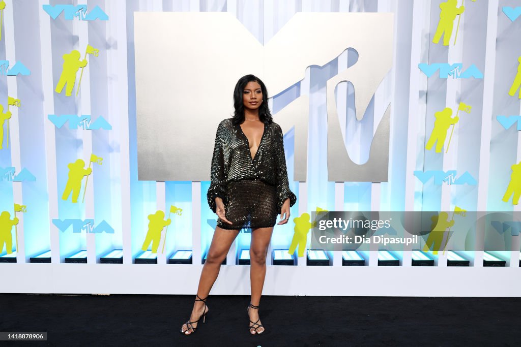 Mtv Rooks Taylor Rooks attends the 2022 MTV VMAs at Prudential Center on August ...