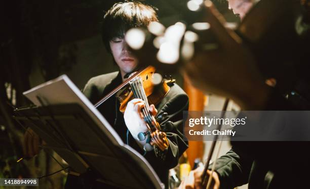 geigerin spielt auf der bühne - klassische musik stock-fotos und bilder