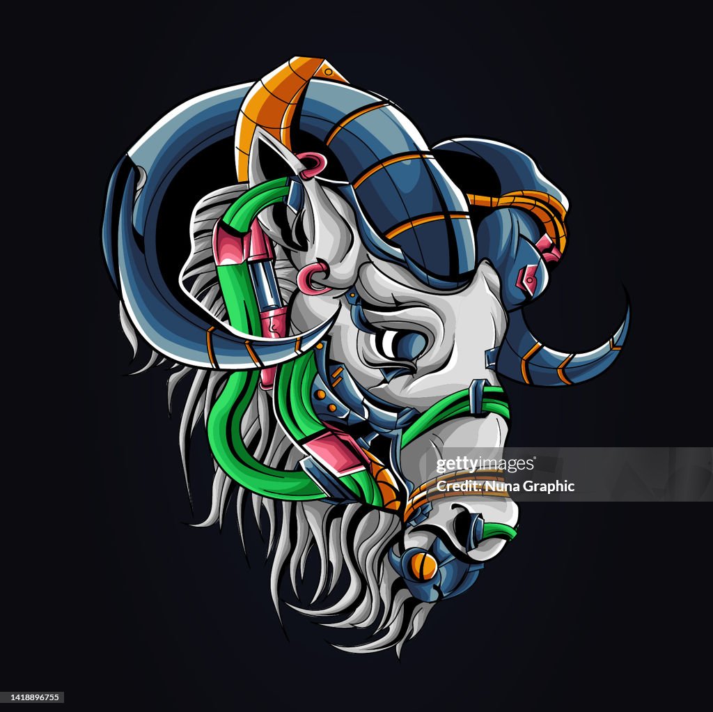 Mecha head animal logo