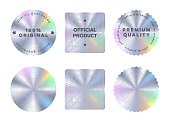 Hologram stickers or labels, holographic texture