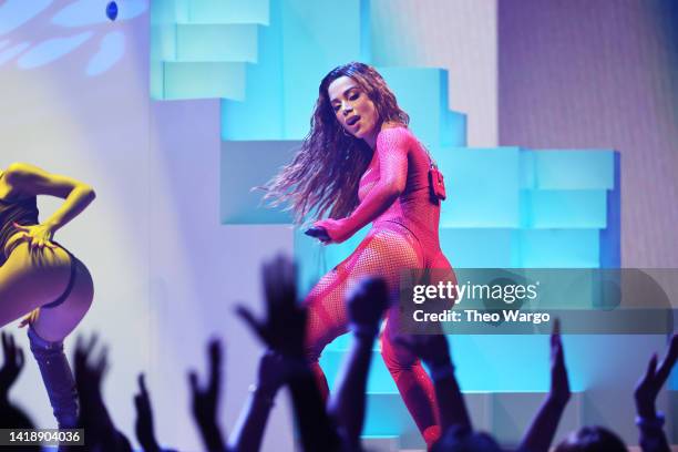 Anitta performs onstage at the 2022 MTV VMAs at Prudential Center on August 28, 2022 in Newark, New Jersey.