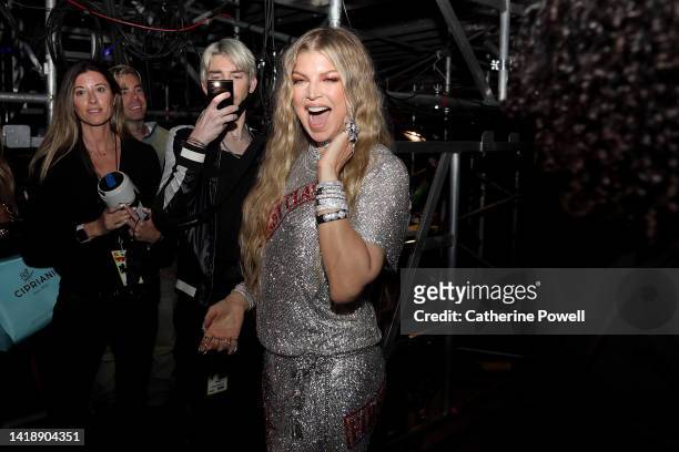 Fergie is seen backstage at the 2022 MTV VMAs at Prudential Center on August 28, 2022 in Newark, New Jersey.