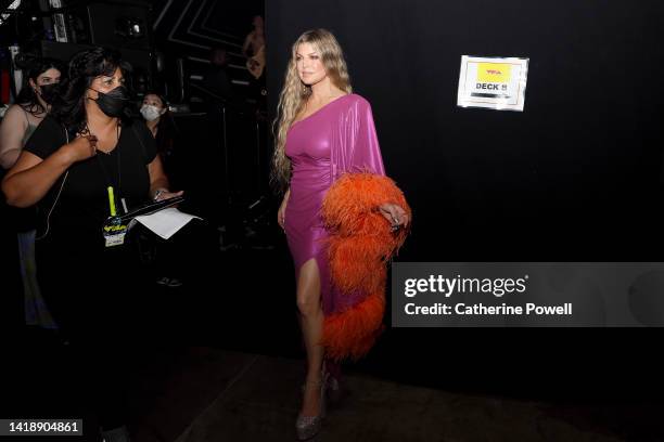 Fergie is seen backstage at the 2022 MTV VMAs at Prudential Center on August 28, 2022 in Newark, New Jersey.