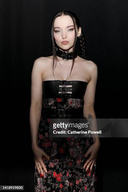 Dove Cameron is seen backstage at the 2022 MTV VMAs at Prudential Center on August 28, 2022 in Newark, New Jersey.
