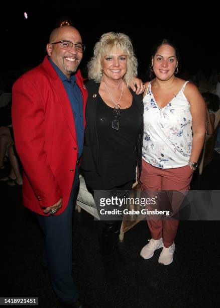 Marine Corps Boxing Hall of Fame member Hector Cruz Jr., Brenda Glur-Spinks and Monica Cruz attend Leon Spinks celebration of life and memorial...