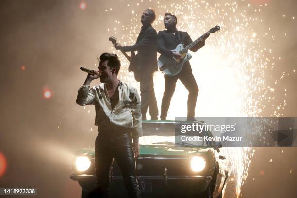 Panic! At the Disco performs onstage at the 2022 MTV VMAs at Prudential Center on August 28, 2022 in Newark, New Jersey.