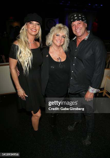 LeeAnn Godard, Brenda Glur-Spinks and artist Michael Godard attend Leon Spinks celebration of life and memorial service at The Modern Showrooms at...