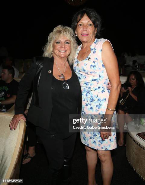 Brenda Glur-Spinks and Rose Norton attend Leon Spinks celebration of life and memorial service at The Modern Showrooms at Alexis Park Resort Hotel on...