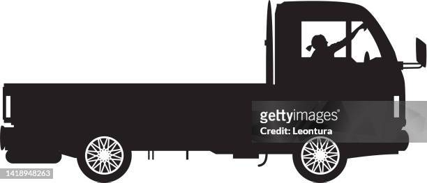 truck - trucker stock-grafiken, -clipart, -cartoons und -symbole