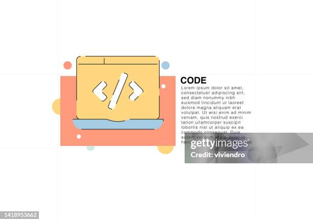 code colored line icon - java programming language stock illustrations