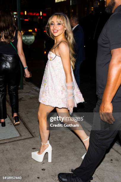 Sabrina Carpenter attends the Republic Records MTV VMA 2022 after party at the Fleur Room in Chelsea on August 29, 2022 in New York City.