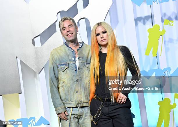 Mod Sun and Avril Lavigne attend the 2022 MTV Video Music Awards at Prudential Center on August 28, 2022 in Newark, New Jersey.