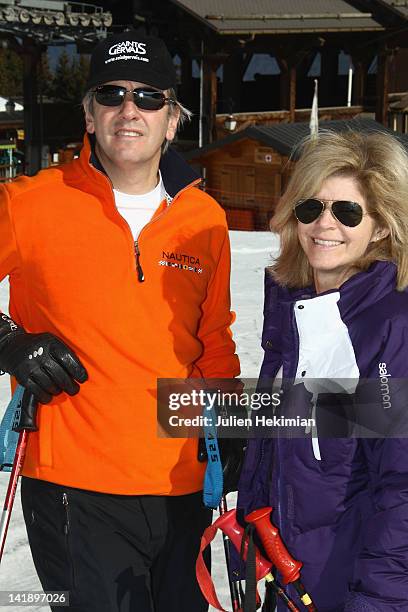 Bernard de la Villardiere and his wife Anne participate to 'Le Mont Blanc Des Medias' 7th Edition on March 24, 2012 in Saint-Gervais-les-Bains,...