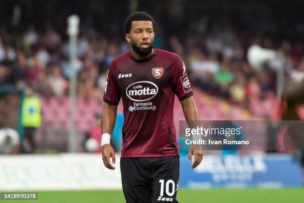 Tonny Vilhena of US Salernitana during the Serie A match between US Salernitana and UC Sampdoria at Stadio Arechi on August 28, 2022 in Salerno,...