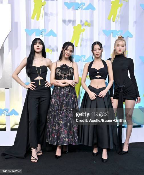 Lisa, Jisoo, Jennie and Rosé of Blackpink attend the 2022 MTV Video Music Awards at Prudential Center on August 28, 2022 in Newark, New Jersey.