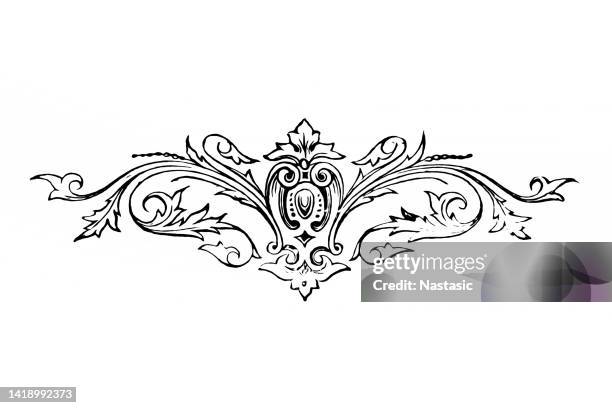 vintage seite ornament - illustration viktorianisch rahmen stock-grafiken, -clipart, -cartoons und -symbole