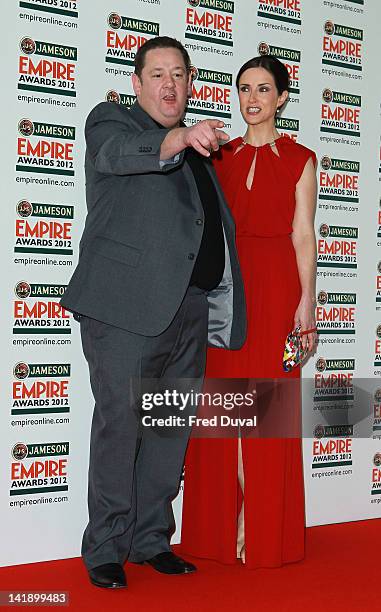 Johnny Vegas and Maia Dunphy attends the 2012 Jameson Empire Film Awards at Grosvenor House, on March 25, 2012 in London, England.