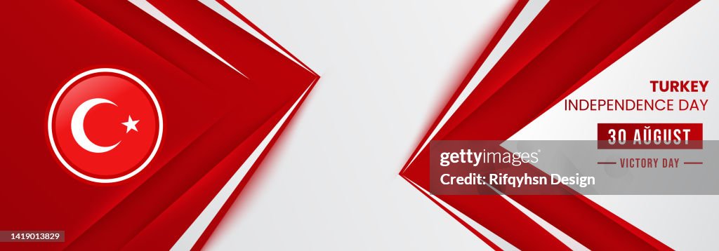 Abstract red and white papercut background with blank space design forTurkey independence day. Modern futuristic background