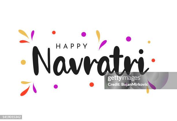 bildbanksillustrationer, clip art samt tecknat material och ikoner med happy navratri colorful poster. vector - dussehra