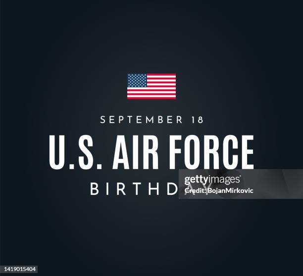 ilustrações, clipart, desenhos animados e ícones de cartão de aniversário da força aérea dos eua, 18 de setembro. vetor - us air force