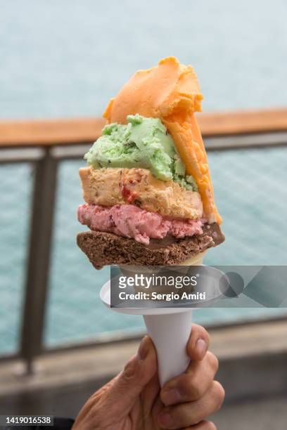 rainbow cone - bright chicago city lights stock pictures, royalty-free photos & images