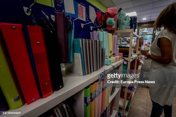 Notebooks, binders and other school supplies at the bookstore-paper store 'Zepol', a week before the start of the school year in some autonomous...