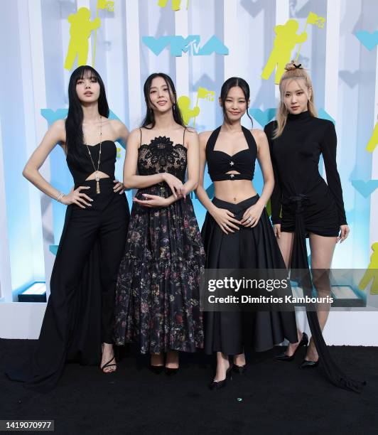 Lisa, Jisoo, Jennie and Rosé of Blackpink attends the 2022 MTV VMAs at Prudential Center on August 28, 2022 in Newark, New Jersey.