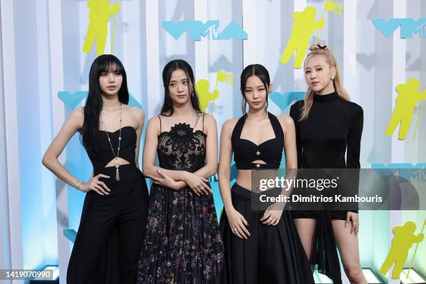 Lisa, Jisoo, Jennie and Rosé of Blackpink attends the 2022 MTV VMAs at Prudential Center on August 28, 2022 in Newark, New Jersey.