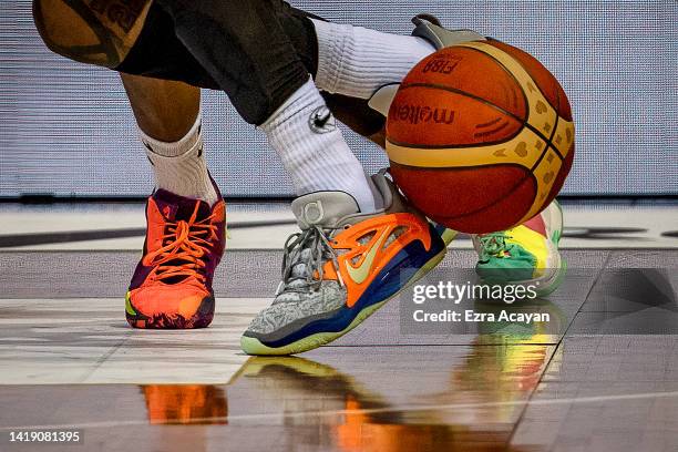 Jordan Clarkson of Team Philippines competes against Musab Tariq M Kadi of Team Saudi Arabia during the FIBA World Cup Asian Qualifier Group E...