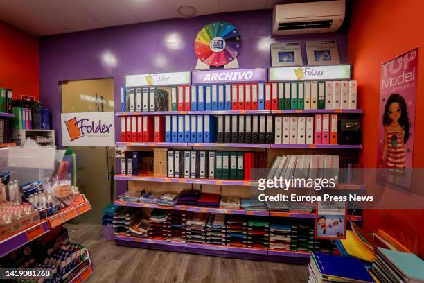 Notebooks, binders and other school supplies at the 'Folder' bookstore and stationery store, a week before the start of the school year in some...