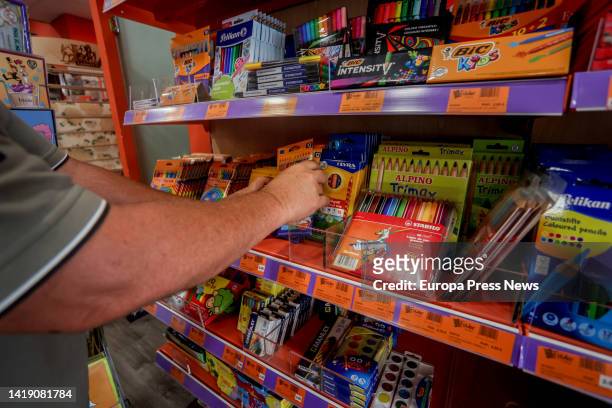 School supplies at the bookstore 'Folder', a week before the start of the school year in some autonomous communities, on 29 August, 2022 in Pozuelo...