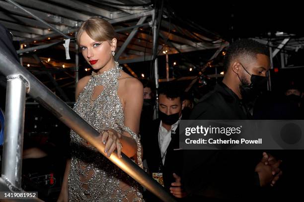 Taylor Swift is seen backstage at the 2022 MTV VMAs at Prudential Center on August 28, 2022 in Newark, New Jersey.