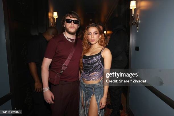 Murda Beatz and Anitta attend Offset X Code Single Release Party on August 28, 2022 in New York City.