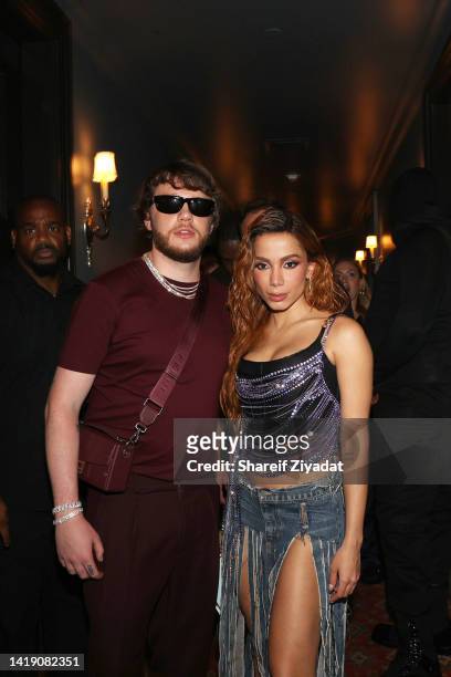 Murda Beatz and Anitta attend Offset X Code Single Release Party on August 28, 2022 in New York City.