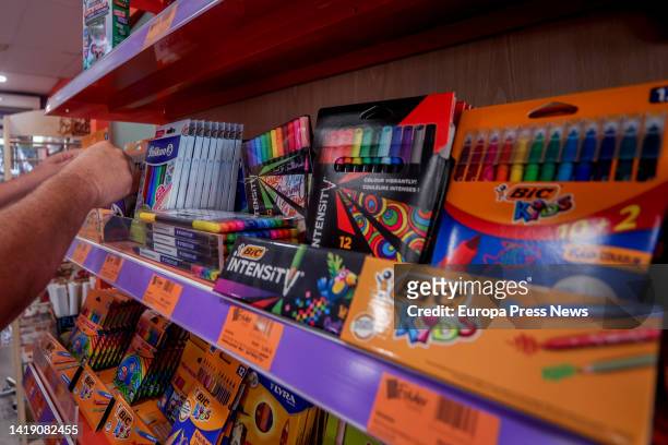 School supplies at the bookstore 'Folder', a week before the start of the school year in some autonomous communities, on 29 August, 2022 in Pozuelo...