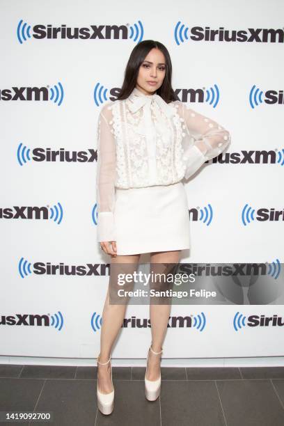 Sofia Carson visits SiriusXM Studio on August 29, 2022 in New York City.