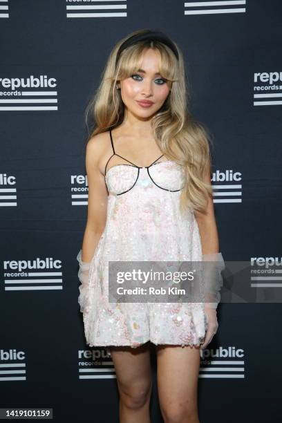 Sabrina Carpenter attends the 2022 Republic Records VMA Afterparty at The Fleur Room on August 28, 2022 in New York City.