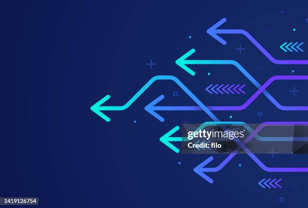 stockillustraties, clipart, cartoons en iconen met overlapping arrows abstract background pattern - process flow